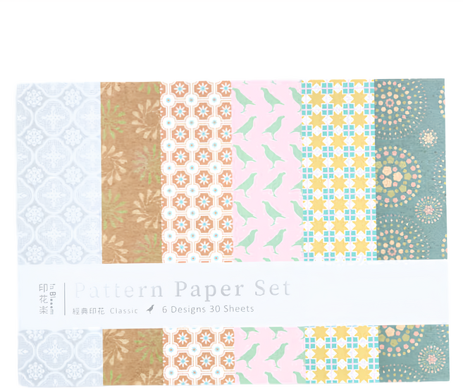 in Blooom 印花樂 包裝紙材本 6款花色 30張包裝紙, 雜花 經典印花 多色, 1包