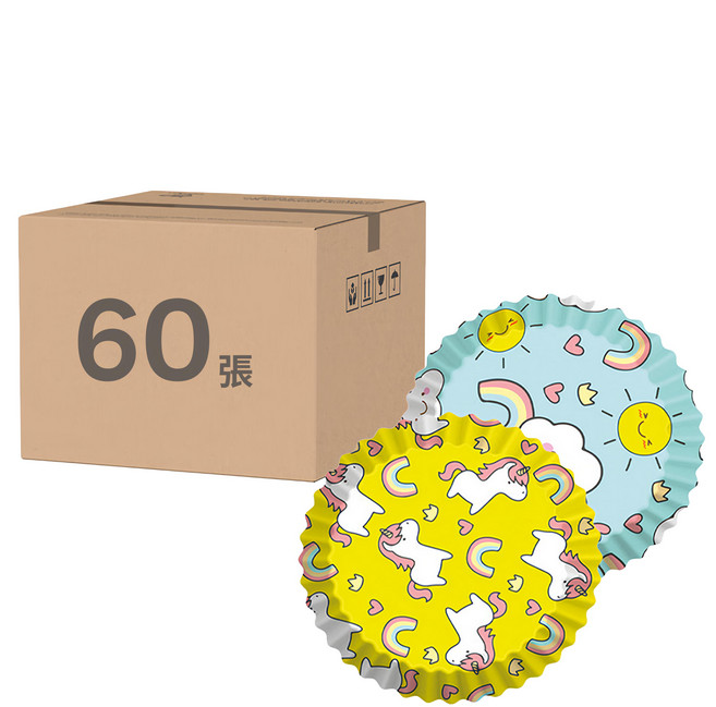 PEDRINI Gadget 蛋糕紙模 6.5cm, 彩虹派對, 60張