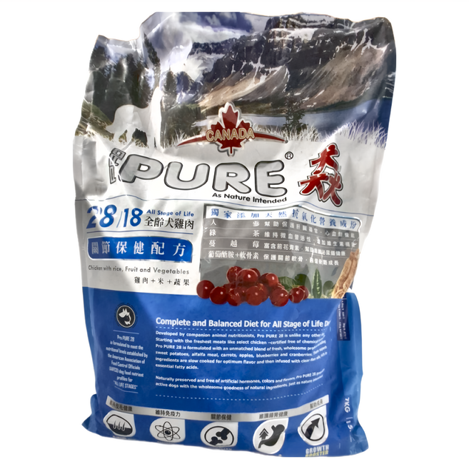 PRO PURE 猋 關節保健配方 全齡犬雞肉, 雞肉, 7kg, 1袋