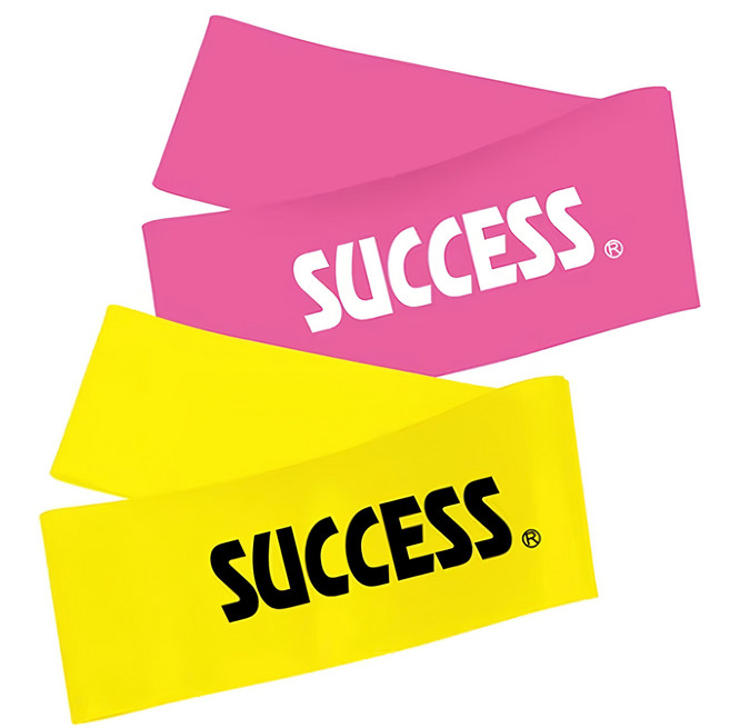 SUCCESS 成功 塑身迷你彈力帶2件組, 初階 粉色 + 進階 黃色, 1組