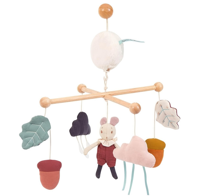 Moulin Roty 雨後系列 床邊音樂鈴 棉、聚酯纖維、木頭材質, 混合顏色, 1組