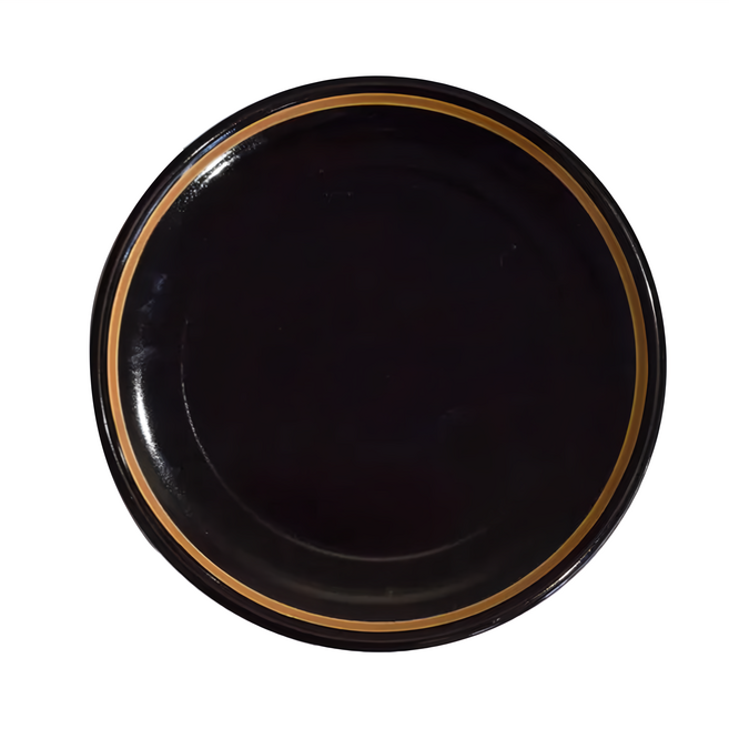 黑橡園 24平皿 - 日本製 陶瓷, 黑色, 1個