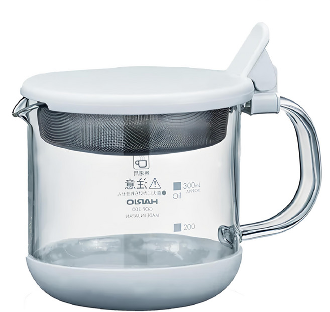 HARIO 好璃奧 清透玻璃濾油壺 138 x 110 x 129mm, 300ml, 1組
