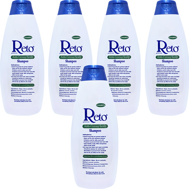Reto 深層抗油性頭皮洗髮精, 720ml, 5瓶