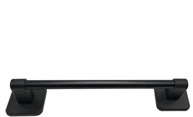 FANCY LIFE 免打孔太空鋁毛巾架, 黑色, 1個