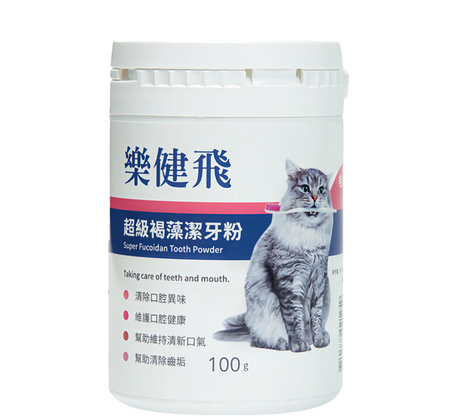 樂健飛 貓用寵物超級褐藻潔牙粉 100g, 1瓶