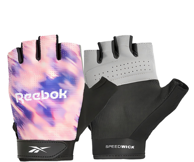 Reebok 銳步 女用速乾健身手套, 迷彩粉, 1雙