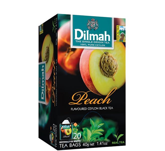 Dilmah 帝瑪 水蜜桃風味錫蘭紅茶, 2g, 20包, 1盒