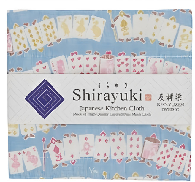 ShirayukiFuukin 友禪染多用途白雪拭巾 夢遊仙境 藍色, 1條