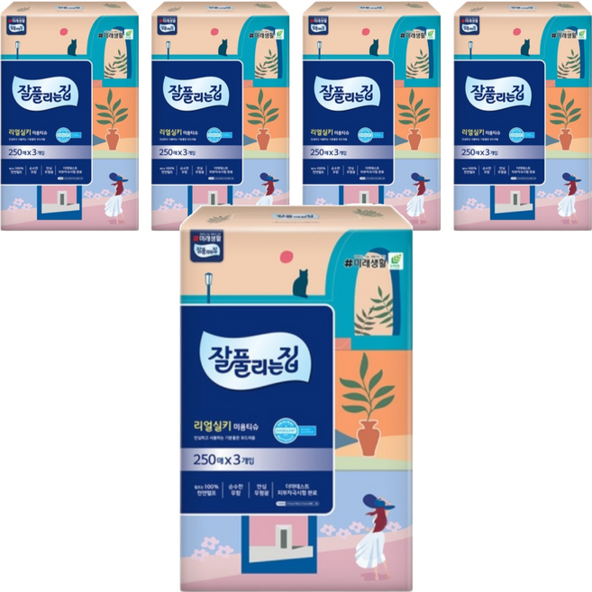 all'swell 抽取式衛生紙 250張, 3包, 5袋
