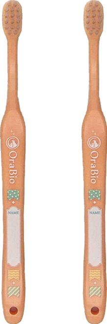 OraBio 寵用短毛牙刷, 橘色, 2支