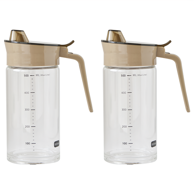 JUST HOME 極簡玻璃油罐, 500ml, 2個