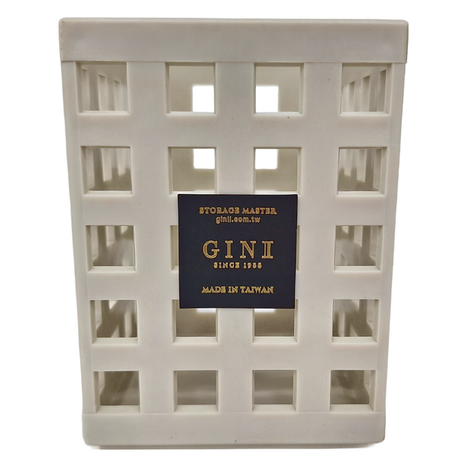 GINII 基尼 積木系列筆筒收納籃 3110 8.3 x 8.3 x 11.3cm 100g 3個, 象牙白, 1組