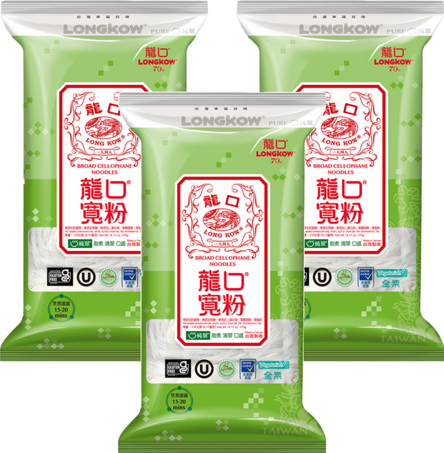 龍口 純翠寬粉 復刻版 5入, 175g, 3包