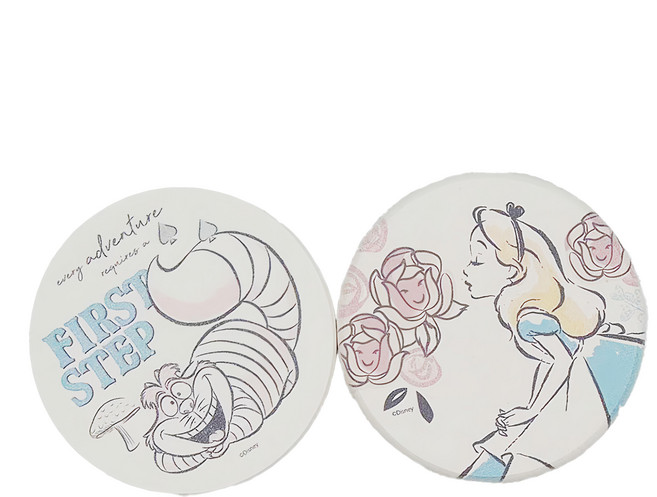 收納王妃 珪藻土杯墊2件組, 愛麗絲玫瑰 + 柴郡貓, 2個