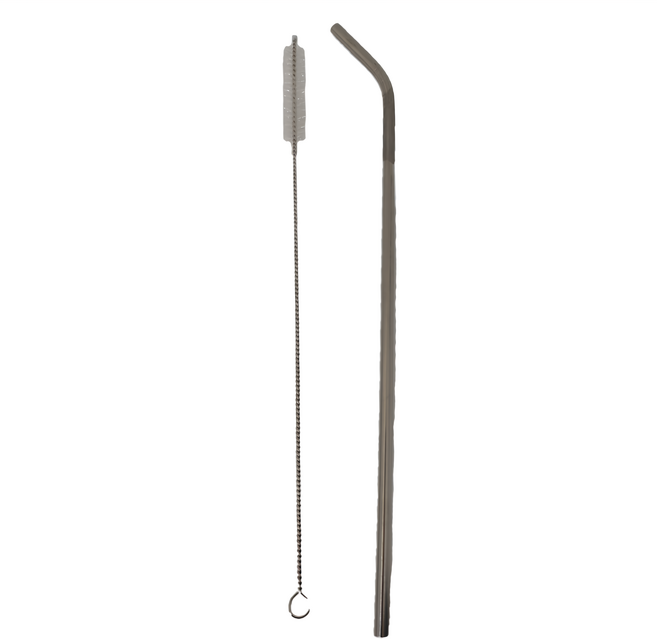 minono 米諾諾 加長彎型316不鏽鋼吸管 附刷 28 x 0.6cm, 1組, 6組