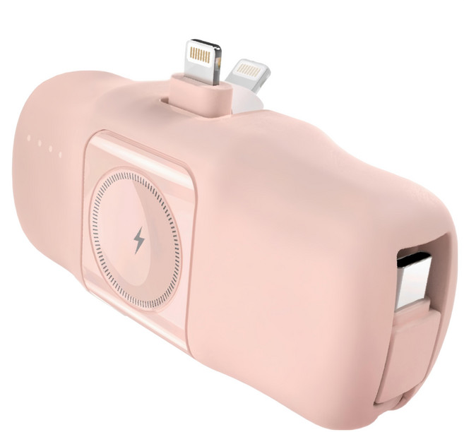 Timo Lightning直插式3合1口袋行動電源, TIMO-03L, 粉色
