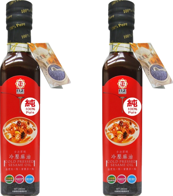 日正食品 冷壓麻油, 240ml, 2瓶