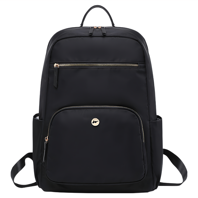 A9891 韓系文青系列 多格層手提肩背兩用包 獨立電腦夾層 雙層空間設計, 黑色