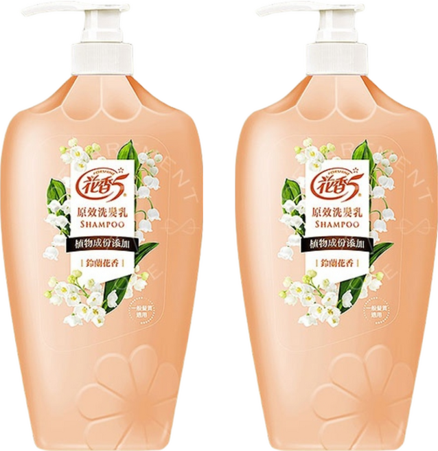 花香5 洗髮乳 一般髮質適用 鈴蘭, 2瓶, 1.1kg