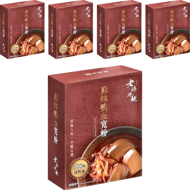 老媽拌麵 麻辣鴨血寬粉, 540g, 5盒