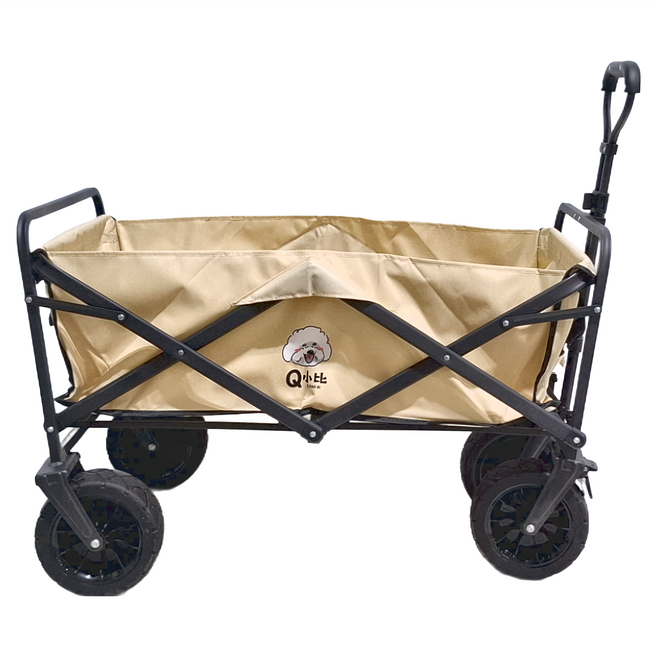 HONG JIN 宏晉 Q小比 8吋PU輪 煞車版 坦克越野手推車, 米白色, 1個