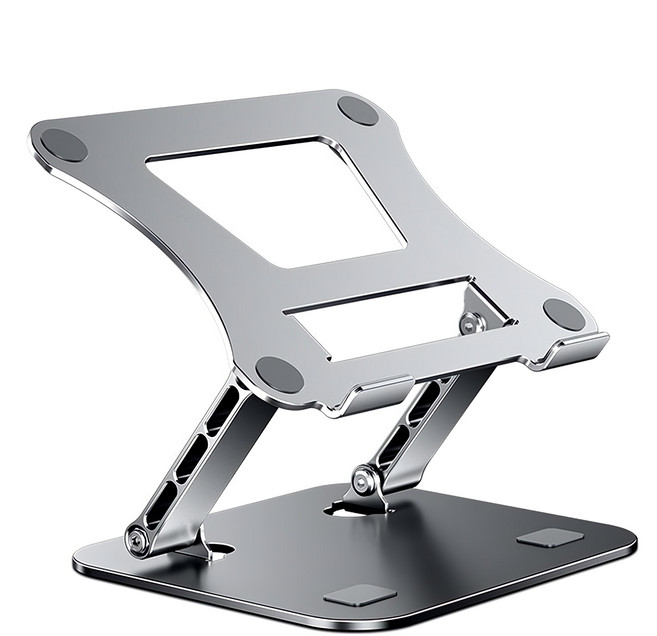 鋁合金 雙軸穩固降折疊筆電支架, 淺銀色, 1個