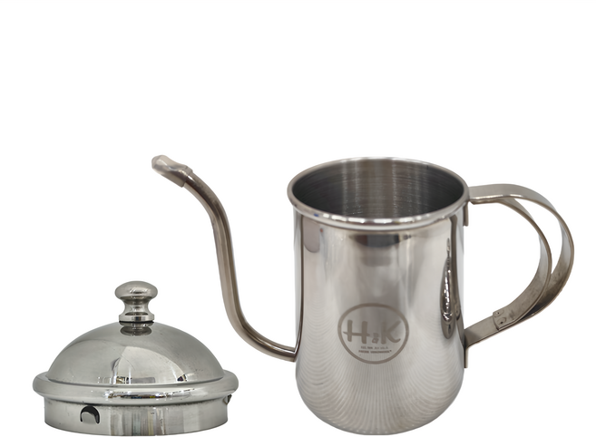 Ulike 手沖式長嘴細口咖啡壺 650ml 304不鏽鋼材質, 1個, 壺身 + 壺蓋