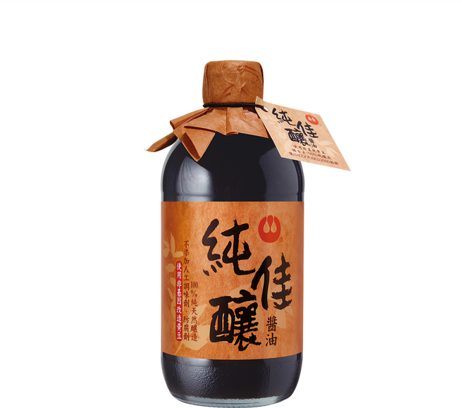 萬家香 純佳釀醬油 100%純釀造 不使用非基因改造黃豆 不添加防腐劑, 450ml, 1瓶