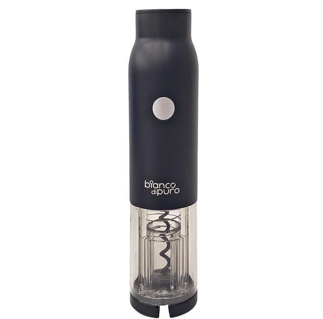 bianco dipuro 彼安特 電動紅酒開瓶器 一鍵開瓶 輕鬆穩定 LED操作指示燈 透明倉設計 35mm超大口徑設計, 黑色, 1個