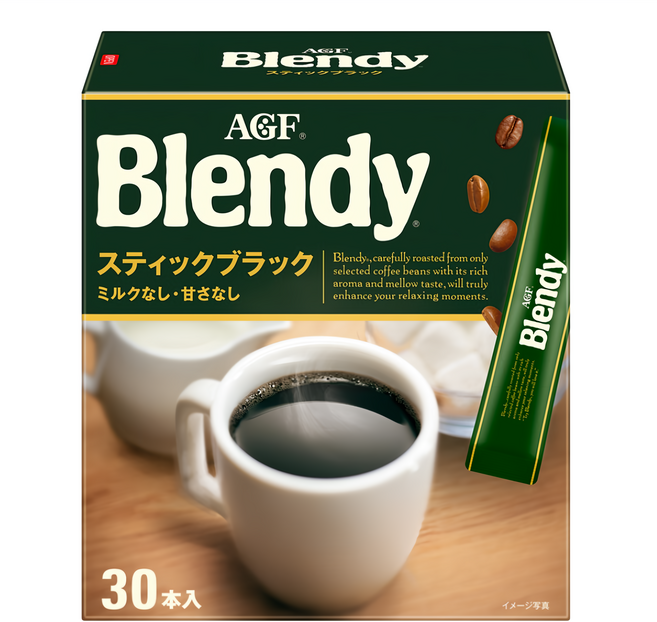 AGF Blendy 經典無糖黑咖啡, 2g, 1盒, 30包