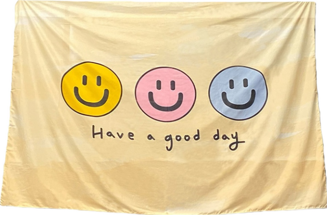 Wild Peak 野峰 露營美學 風格掛布 厚實布料, 微笑每一天 黃色, 1件