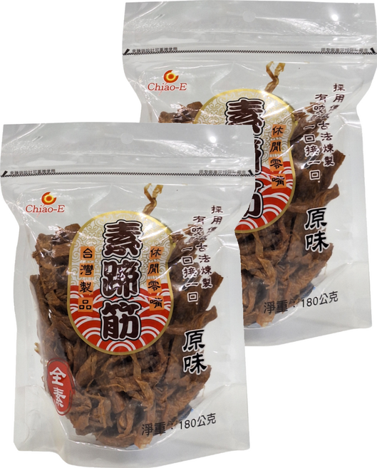 Chiao-E 巧益 豆干 豆乾 素蹄筋 原味 全素, 180g, 2包