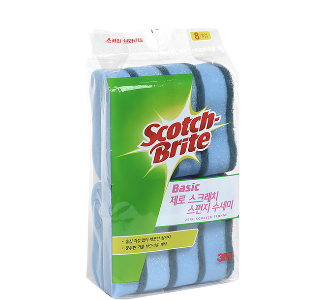 3M Scotch-Brite 百利 防刮海綿菜瓜布, 8個, 1包