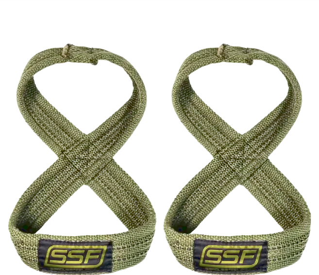 SERIOUS STEEL FITNESS 8字拉力帶 - 美國製造 寬度3.8cm 重型蠟棉, 1條, 墨綠色