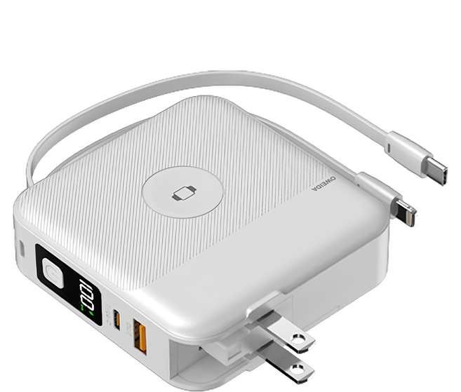 OWEIDA 歐威達 AI智能無線充行動電源 10000mAh, BS-WL720, 白色