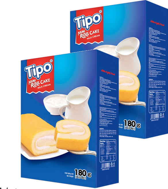 Tipo 瑞士捲 牛奶口味, 180g, 2盒