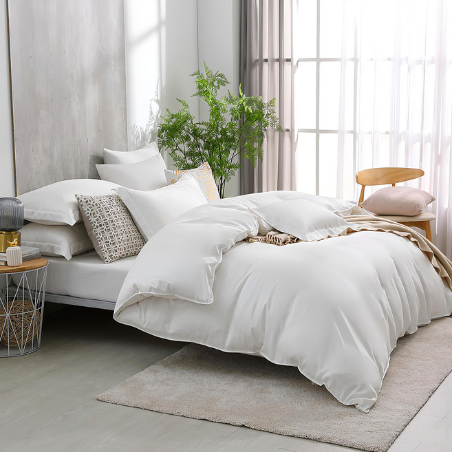 Hong Yew Bedding 鴻宇寢飾 萊賽爾 法西拉 8 x 7天絲300織薄被套 台灣製, 白色