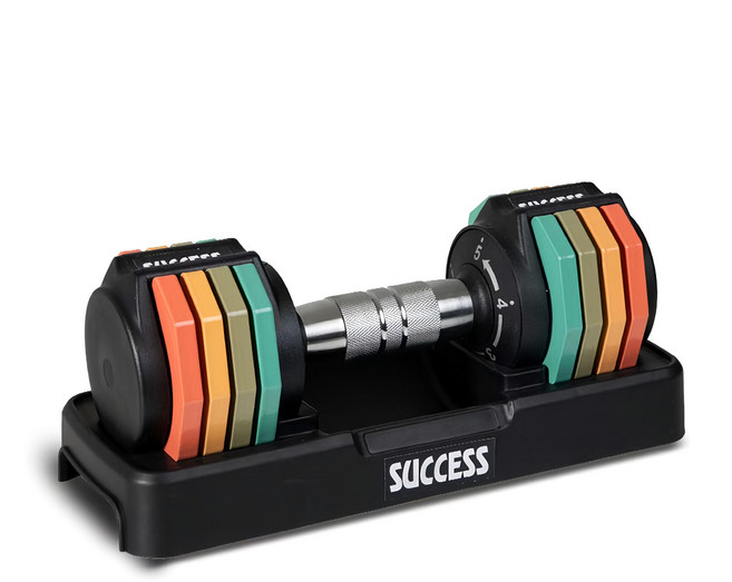 SUCCESS 成功 快速可調式啞鈴組 每段1Kg調整 專屬底座, 5kg, 1組