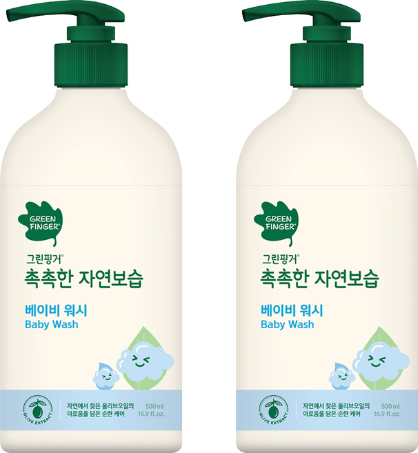 GREEN FINGER 綠手指 Baby Wash 嬰兒沐浴乳 500ml, 2瓶