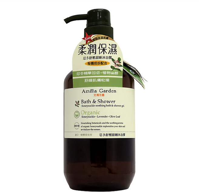 Amma Garden 艾瑪花園 忍冬舒壓甜睡沐浴膠, 750ml, 1瓶