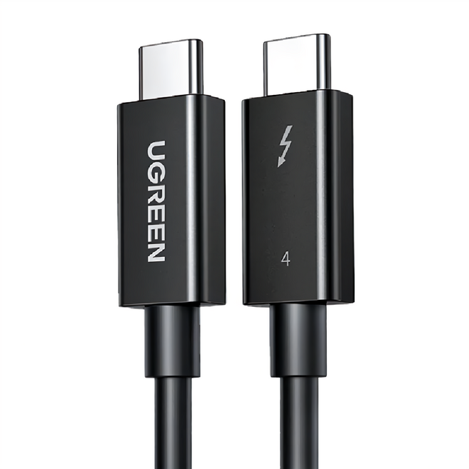 UGREEN 綠聯 英特爾官方認證Thunderbolt 4 雷電4 Type-C傳輸線 40Gbps 100W 支援USB4旗鑑版, 2m, 黑色, 1條