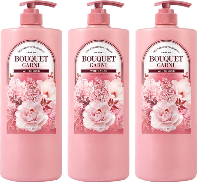 BOUQUET GARNI 絲滑角蛋白護髮素 白麝香, 1.5L, 3瓶