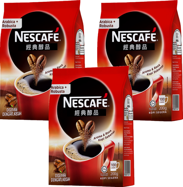 NESCAFE 雀巢咖啡 醇品經典風味補充包, 200g, 1包, 3包