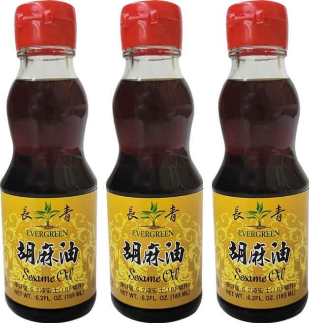 EVERGREEN 長青 胡麻油, 185ml, 3瓶
