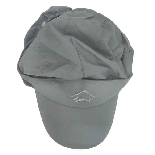PUSH! 戶外休閒用品 多種戴法防曬透氣速乾登山遮陽帽, 深灰色
