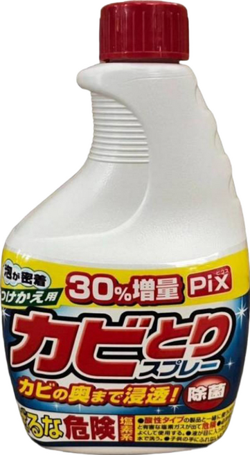 Lion Chemical 獅子化學 Pix 浴廁用泡沫清潔噴霧 大容量補充瓶, 520g, 4瓶