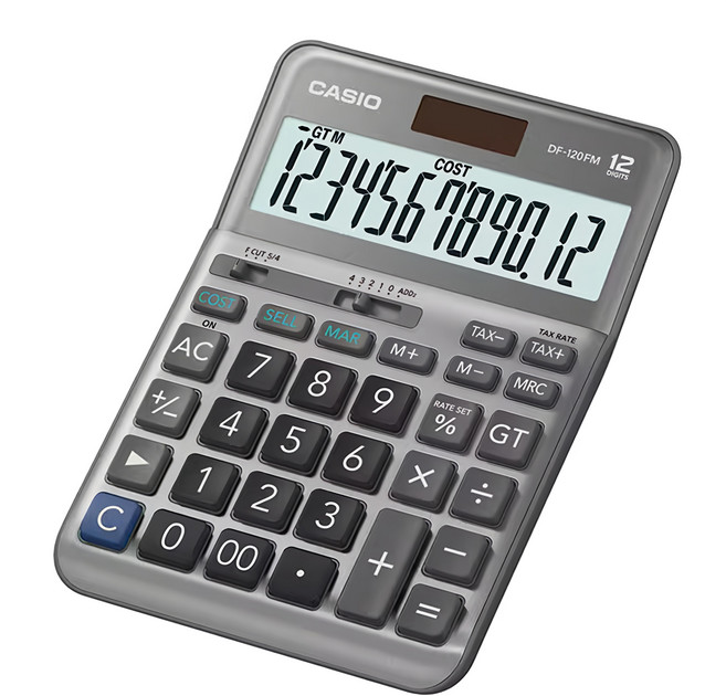 CASIO 卡西歐 12位數雙電源稅率商用計算機, 桌上型 灰色, 1個