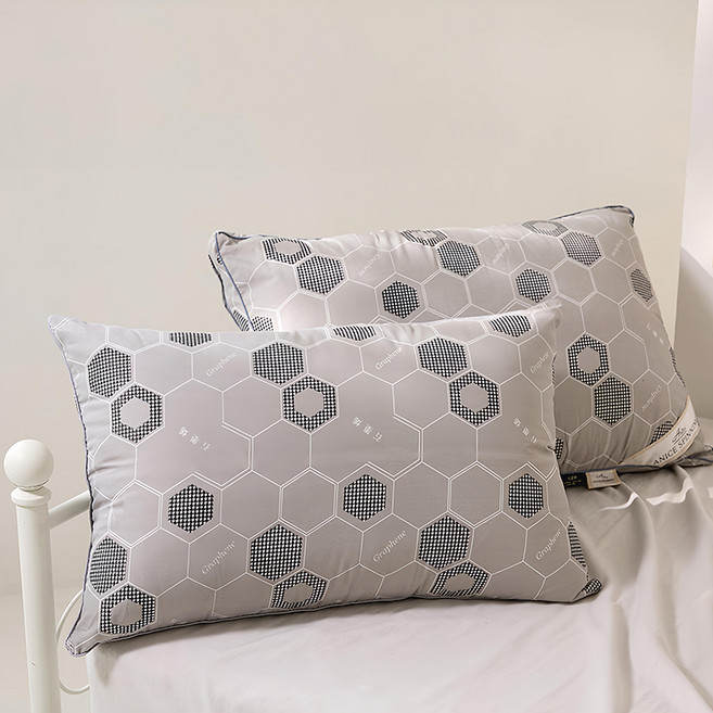 A-nice 雅妮詩 石墨烯羽絲絨枕, 亮燈款 灰色, 1個