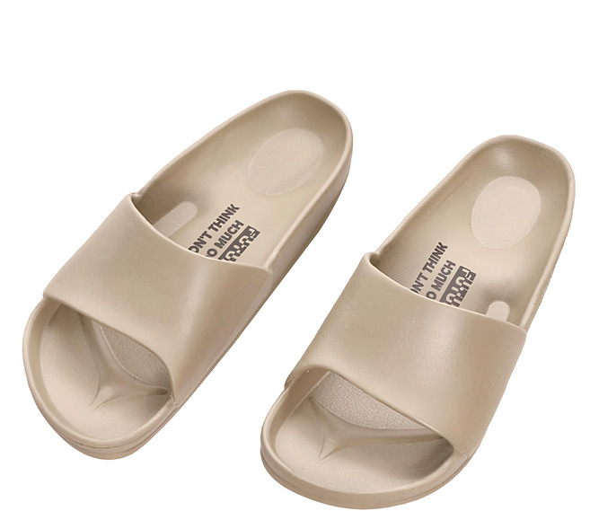 FUN PLUS 流線活力室外拖鞋 EVA材質Q軟舒適 厚底包邊減壓抗震 增深防滑紋, 沙色, 290mm